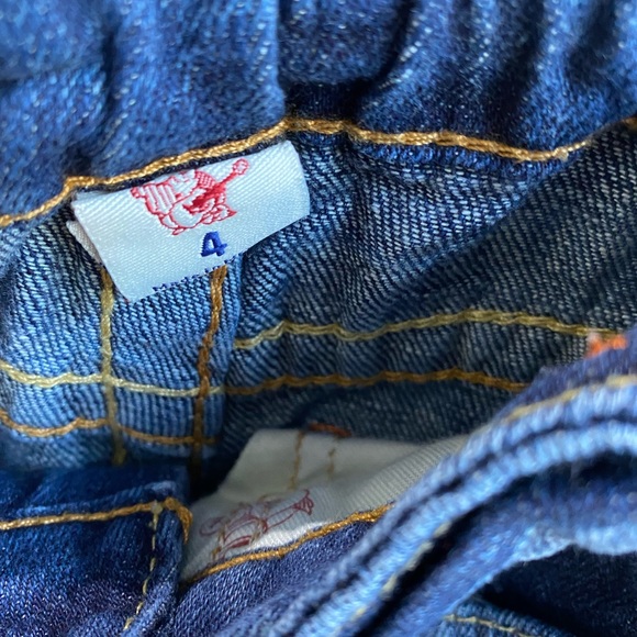 True Religion Boot Cut Jeans - with orange stitch detailing. Size: 4T - Picture 3 of 4